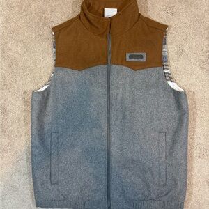 Cinch Men’s Conceal Carry Western Vest Size Small Brown And Gray
